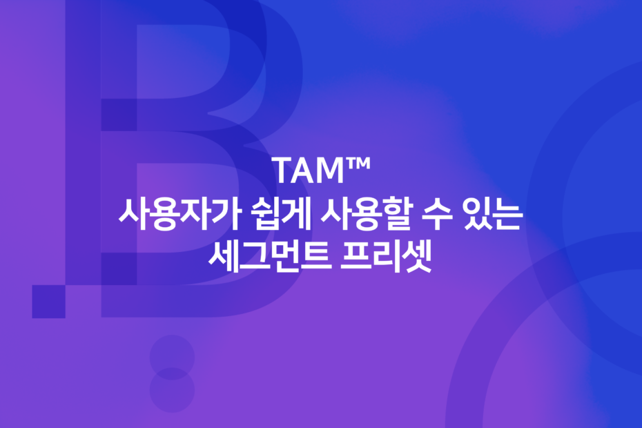 cover_TAM_사용자가 쉽게 사용할 수 있는 세그먼트 프리셋