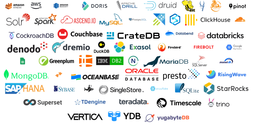 Superset에서 지원하는 DB 이미지