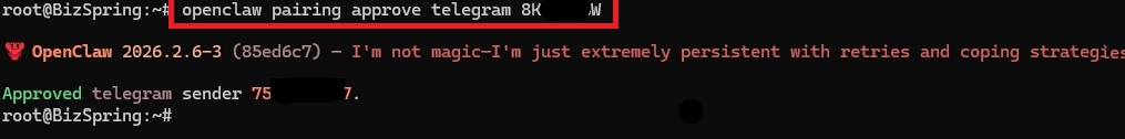 openclaw 오픈클로 텔레그램 telegram 연동 코드 입력 명령어