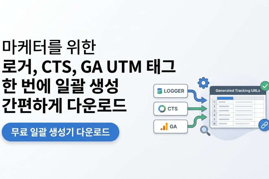 마케터를 위한 로거 CTS GA UTM 태그 일괄생성기 (다운) 대표 이미지