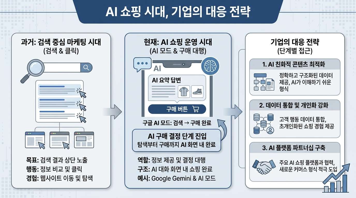 AI 쇼핑 시대, 기업은 어떻게 대응해야 할까? 핵심 인포그래픽