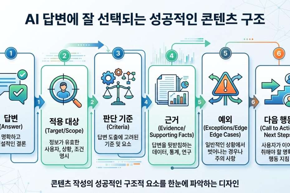 AI 답변에 선택되는 콘텐츠의 8가지 공통 구조 대표 이미지