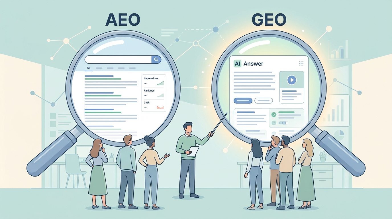 AEO와 GEO, 뭐가 다른지 묻는 사람들에게 SEO팀은 뭐라 답해야 할까