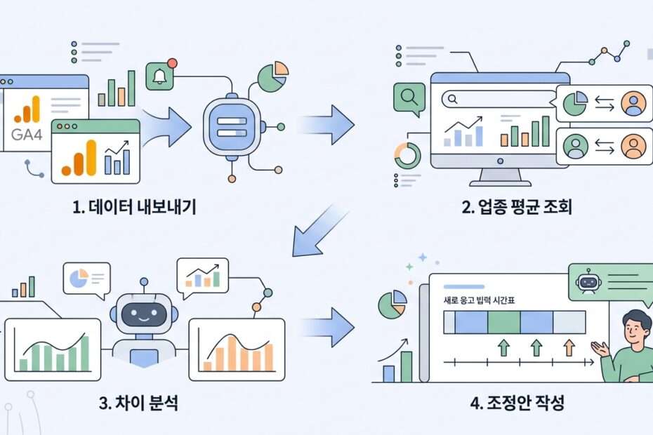 쇼핑몰 광고 집행 시간대를 업종 주문 시간대와 비교해 조정하는 법: GA4 데이터와 인터넷트렌드 MCP를 Claude에서 함께 분석 대표 이미지