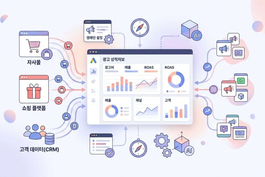 광고 성과 대시보드에 Cafe24·스마트스토어 매출과 CRM 고객 데이터를 연결하면 ROAS 해석이 달라지는 이유: SmartDash 대표 이미지