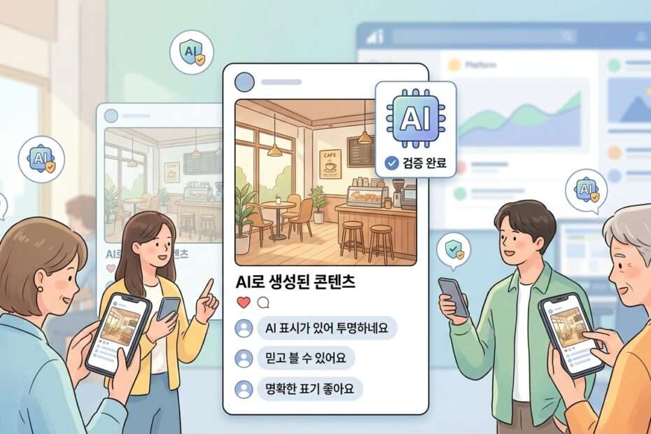 SNS 이용자 10명 중 8명이 'AI면 AI라고 밝혀라'고 답했다 — AI로 만든 광고·콘텐츠의 신뢰는 표기와 검증에서 갈린다 대표 이미지