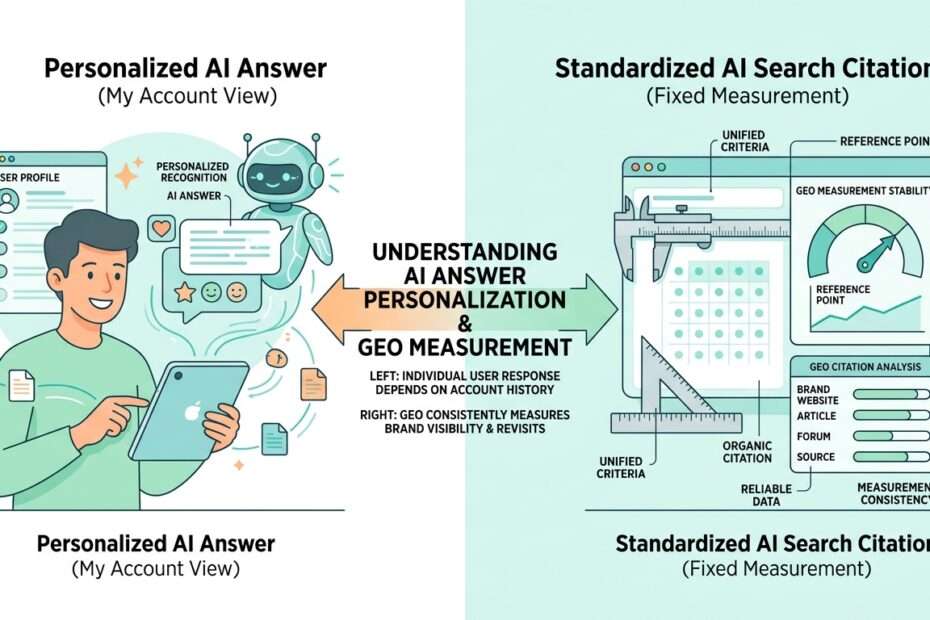 내 계정에서는 AI 답변에 나오는데 실제로는 안 나오는 이유: AI 답변 개인화와 GEO 측정 기준 대표 이미지